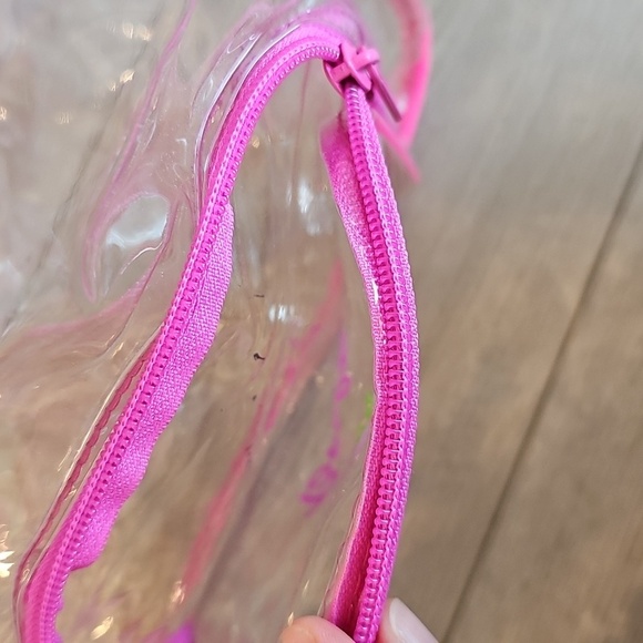 Barbie Clear Plastic Backpack With Pink Trim 10x14.5" - Picture 6 of 9